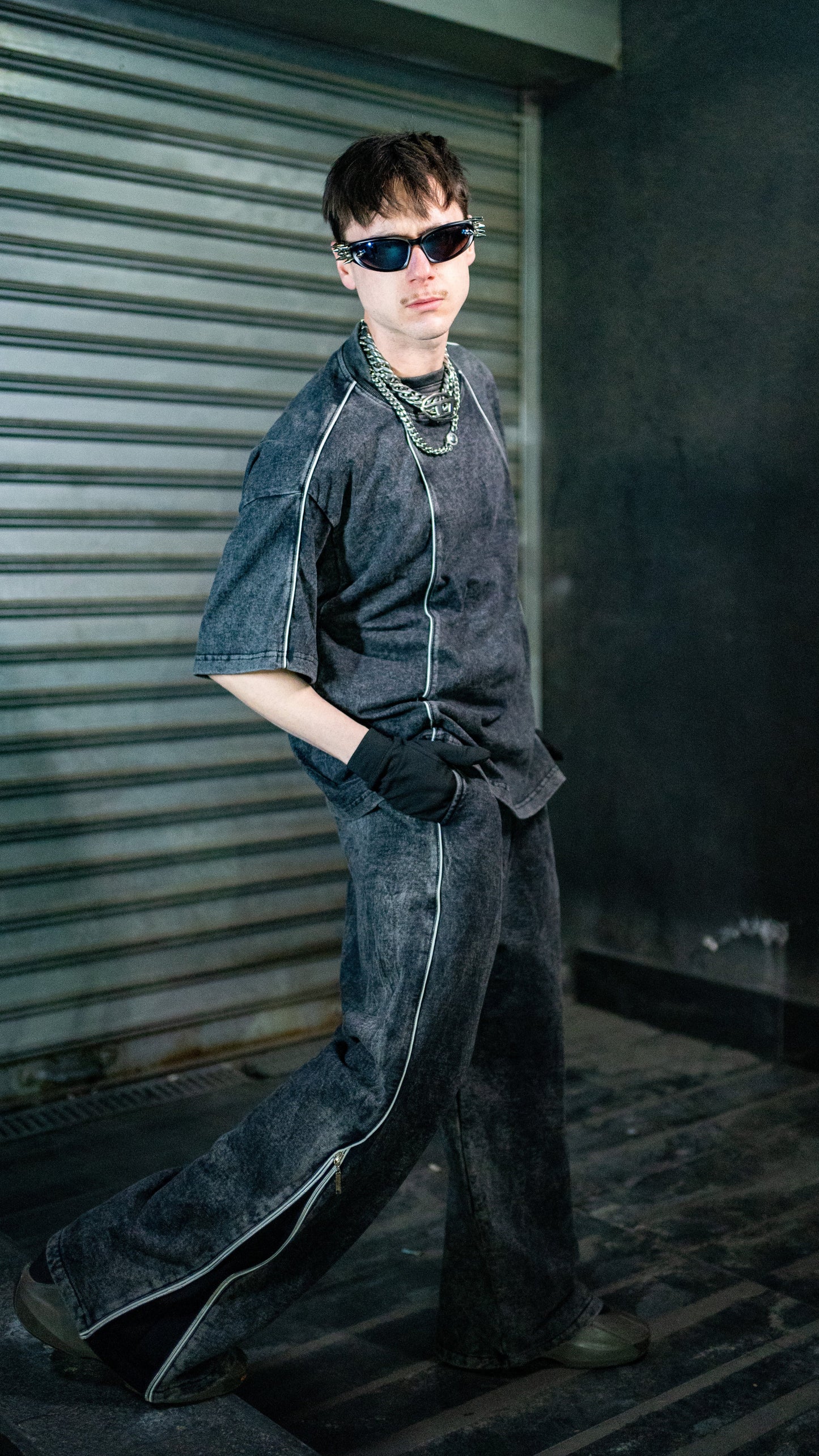 Flare Pants Reflex Zipper 1/2