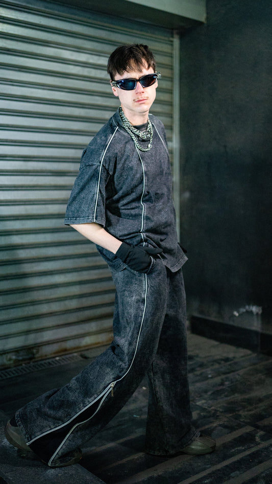 Flare Pants Reflex Zipper 1/2